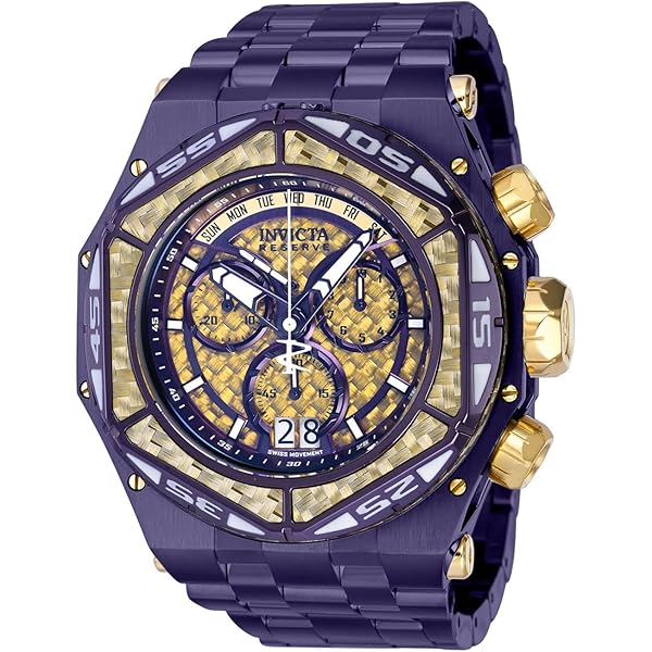 Amazon.com: Invicta Reserve Carbon Hawk Chronograph Quartz Gold